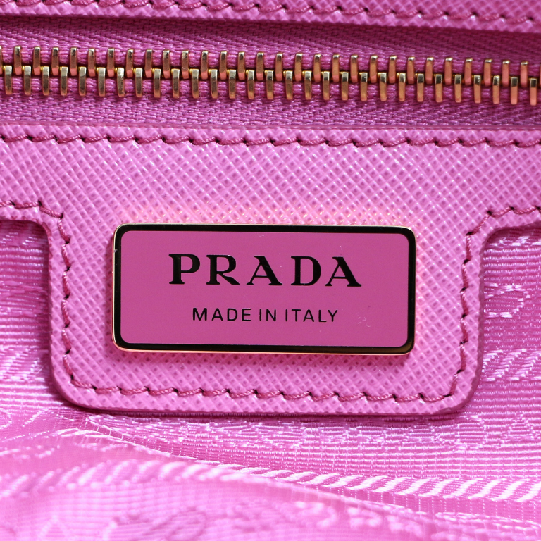 Prada Tessuto Nylon Saffiano Shopping Tote Begonia