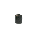 Chanel  Lambskin Quilted Mini Vanity Case With Chain Black
