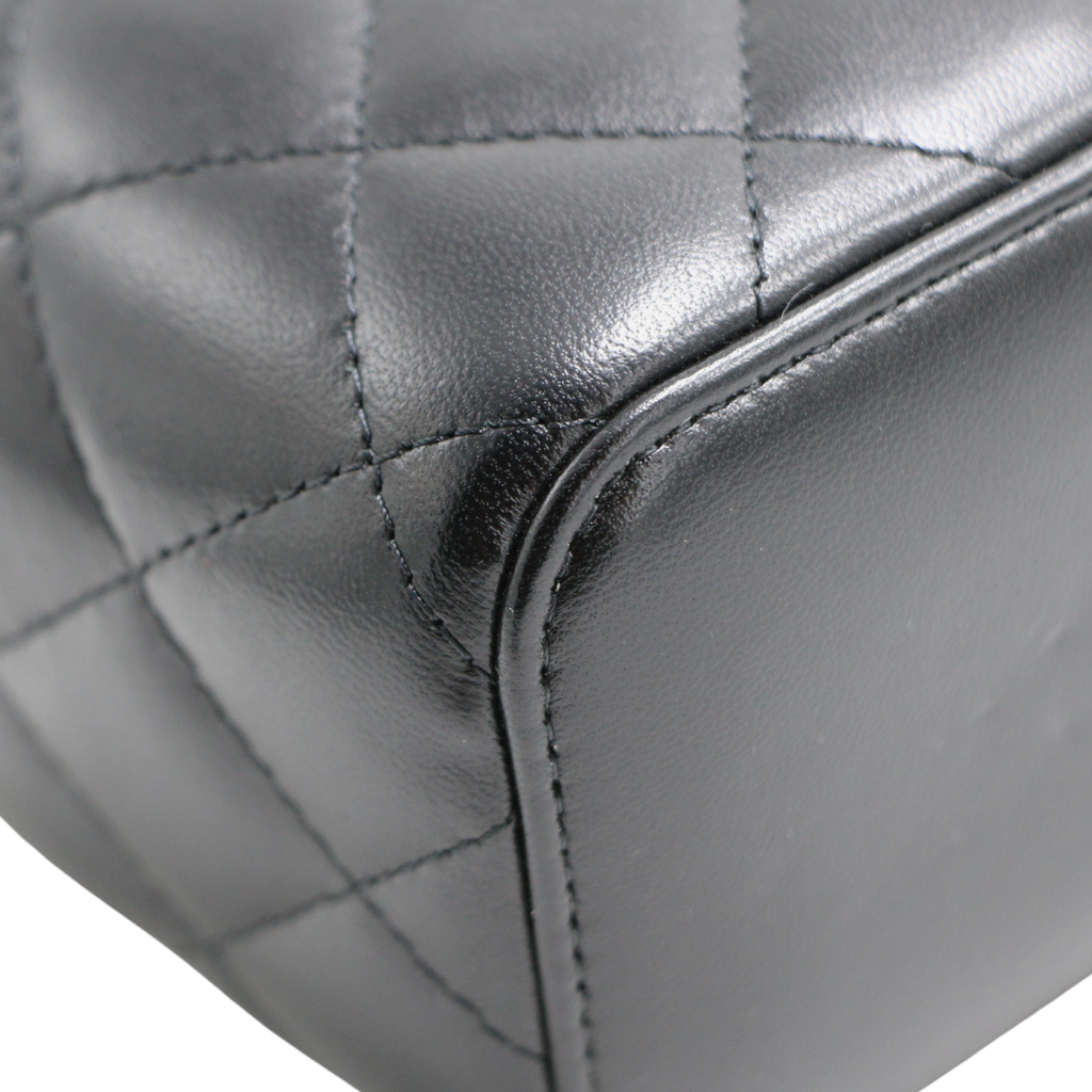 Chanel  Lambskin Quilted Mini Vanity Case With Chain Black
