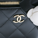 Chanel  Lambskin Quilted Mini Vanity Case With Chain Black