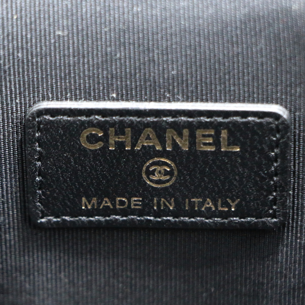 Chanel  Lambskin Quilted Mini Vanity Case With Chain Black
