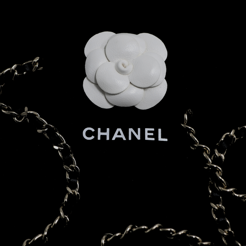 Chanel  Lambskin Quilted Mini Vanity Case With Chain Black