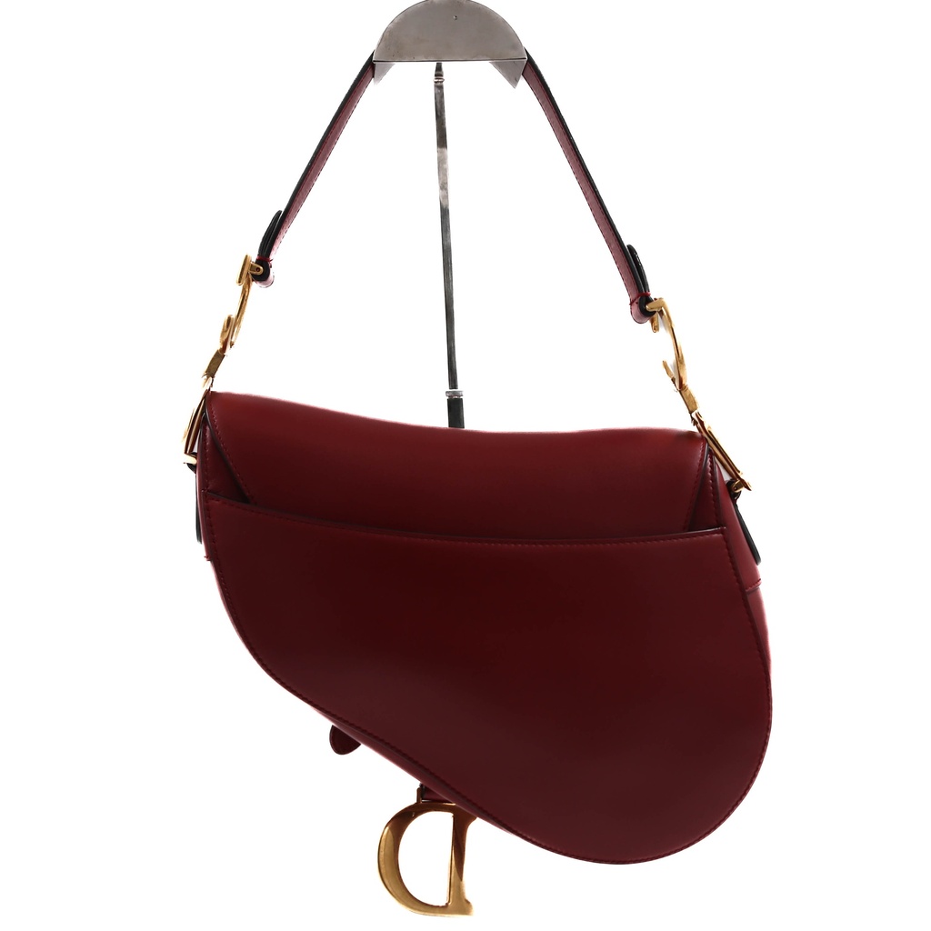 Christian Dior Smooth Calfskin Saddle Bag Red
