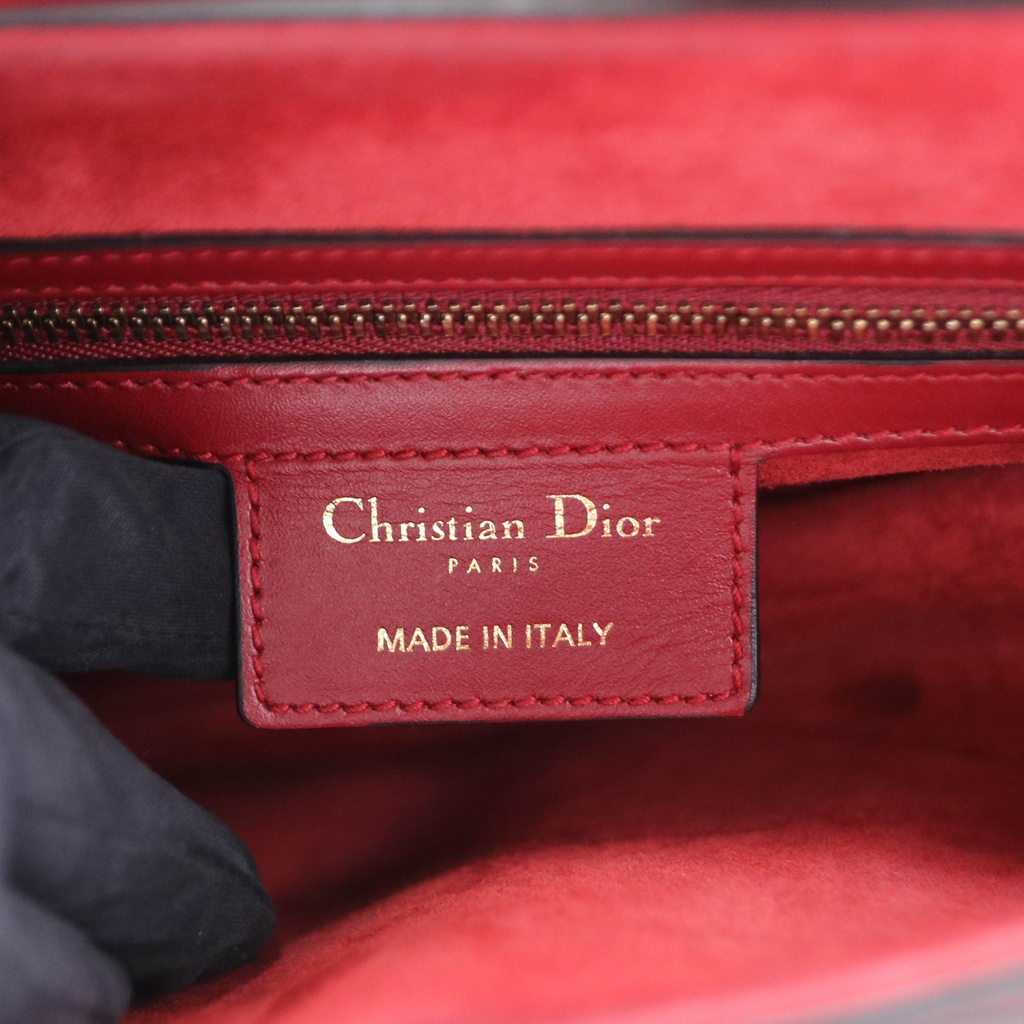 Christian Dior Smooth Calfskin Saddle Bag Red