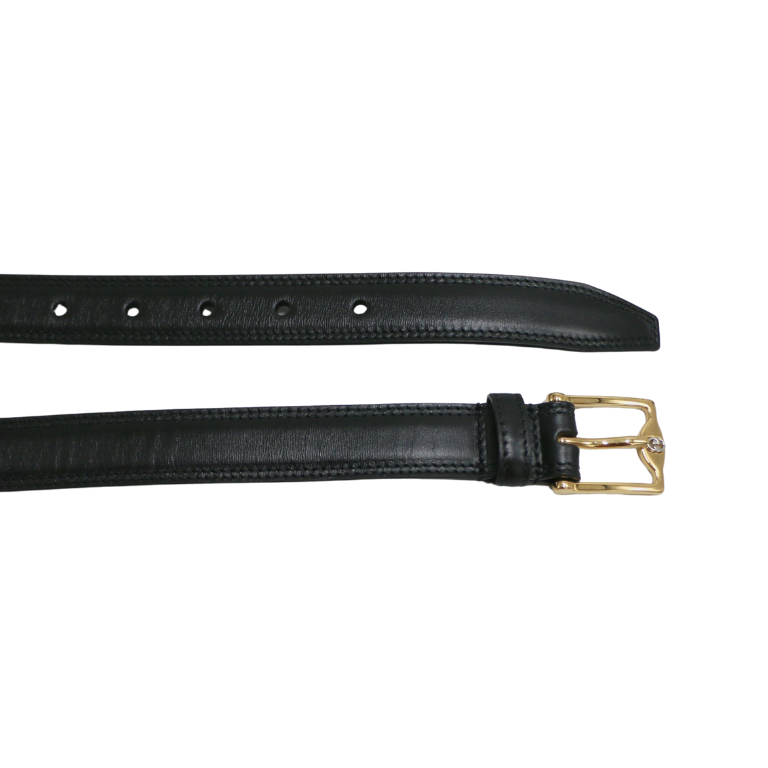 Gucci GG Black Leather Belt with Gold Buckle 4715600 95 38