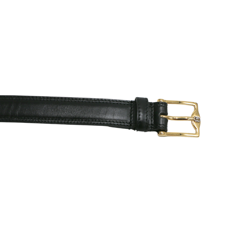 Gucci GG Black Leather Belt with Gold Buckle 4715600 95 38