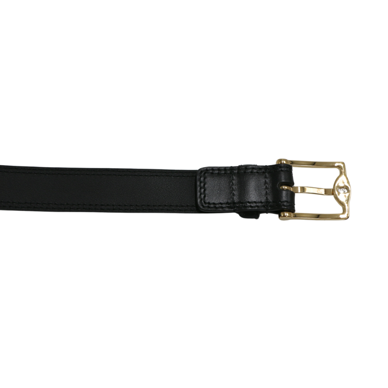 Gucci GG Black Leather Belt with Gold Buckle 4715600 95 38