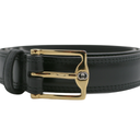Gucci GG Black Leather Belt with Gold Buckle 4715600 95 38
