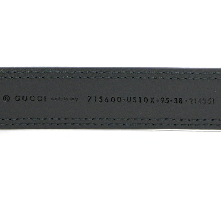 Gucci GG Black Leather Belt with Gold Buckle 4715600 95 38