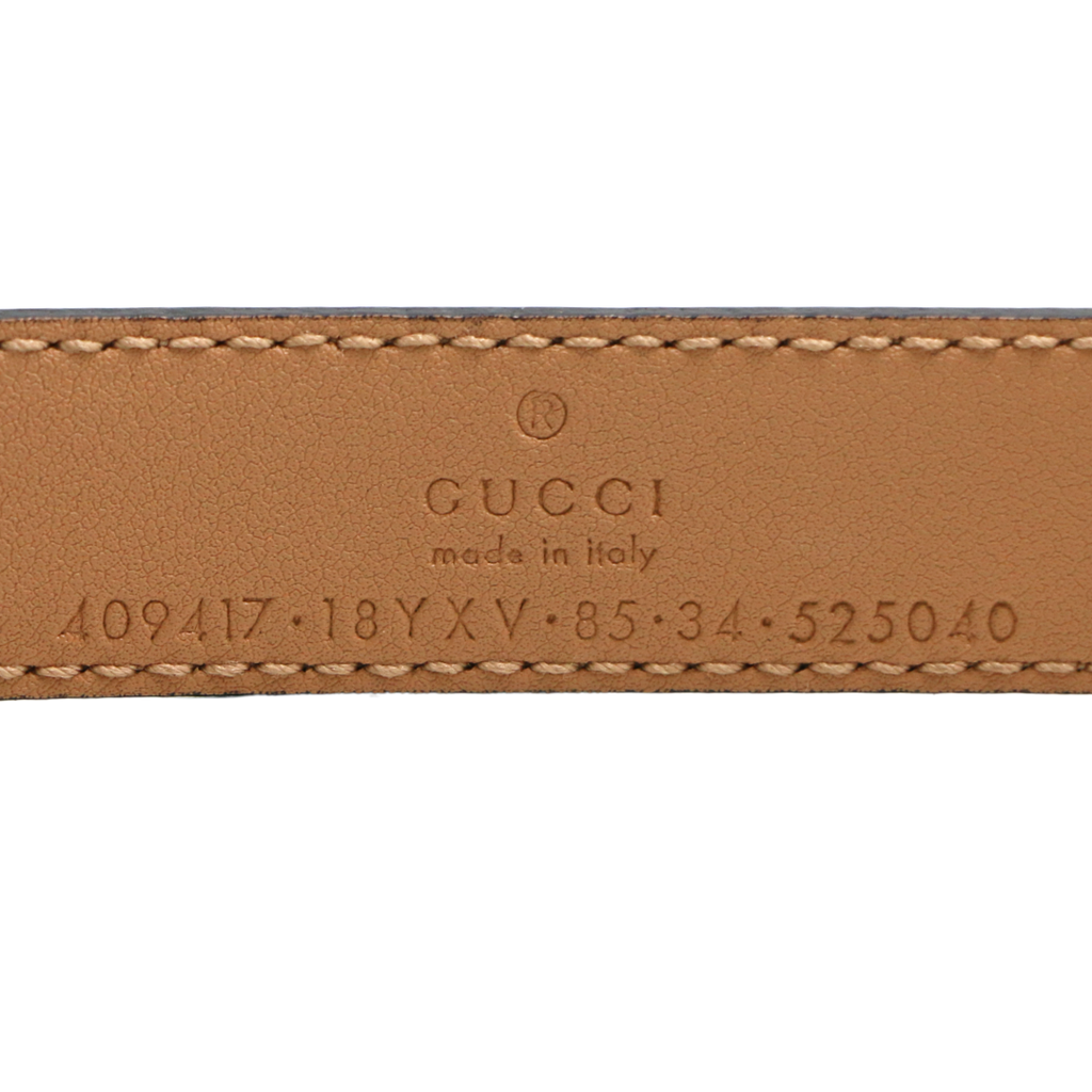 Gucci Leather Belt With Double G Beige Buckle 409417 Size 85 34