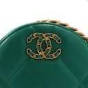 Chanel 19 Lambskin Chain Shoulder Bag Round Green 