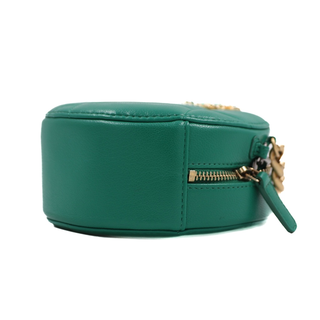 Chanel 19 Lambskin Chain Shoulder Bag Round Green 