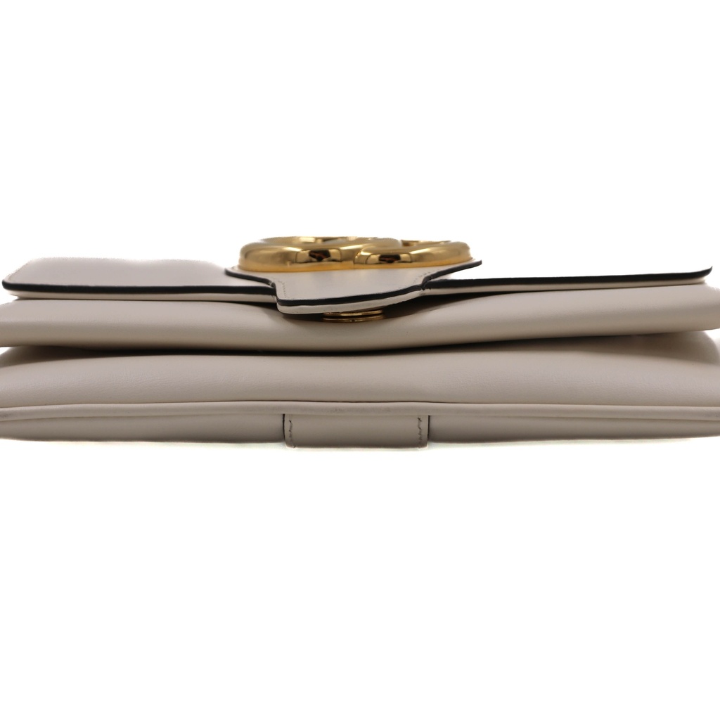 Gucci Vitello Palmellato Lux Small Arli Flap Shoulder Bag White