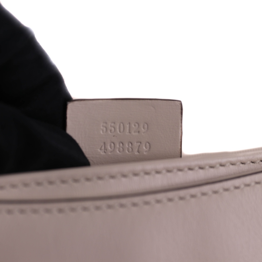 Gucci Vitello Palmellato Lux Small Arli Flap Shoulder Bag White