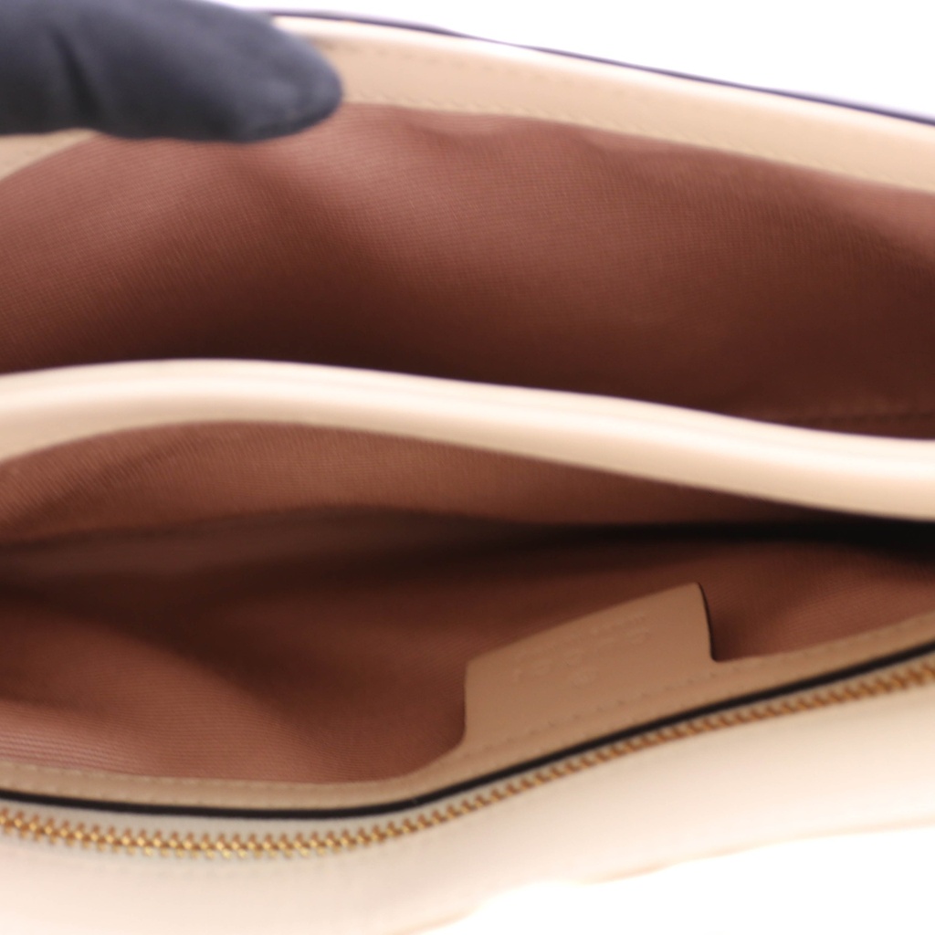 Gucci Vitello Palmellato Lux Small Arli Flap Shoulder Bag White