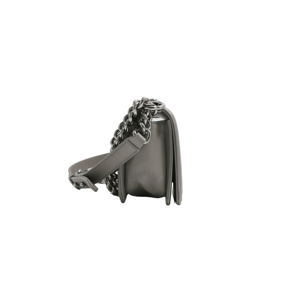 Chanel Galuchat Stingray Small Boy Flap Bag Silver