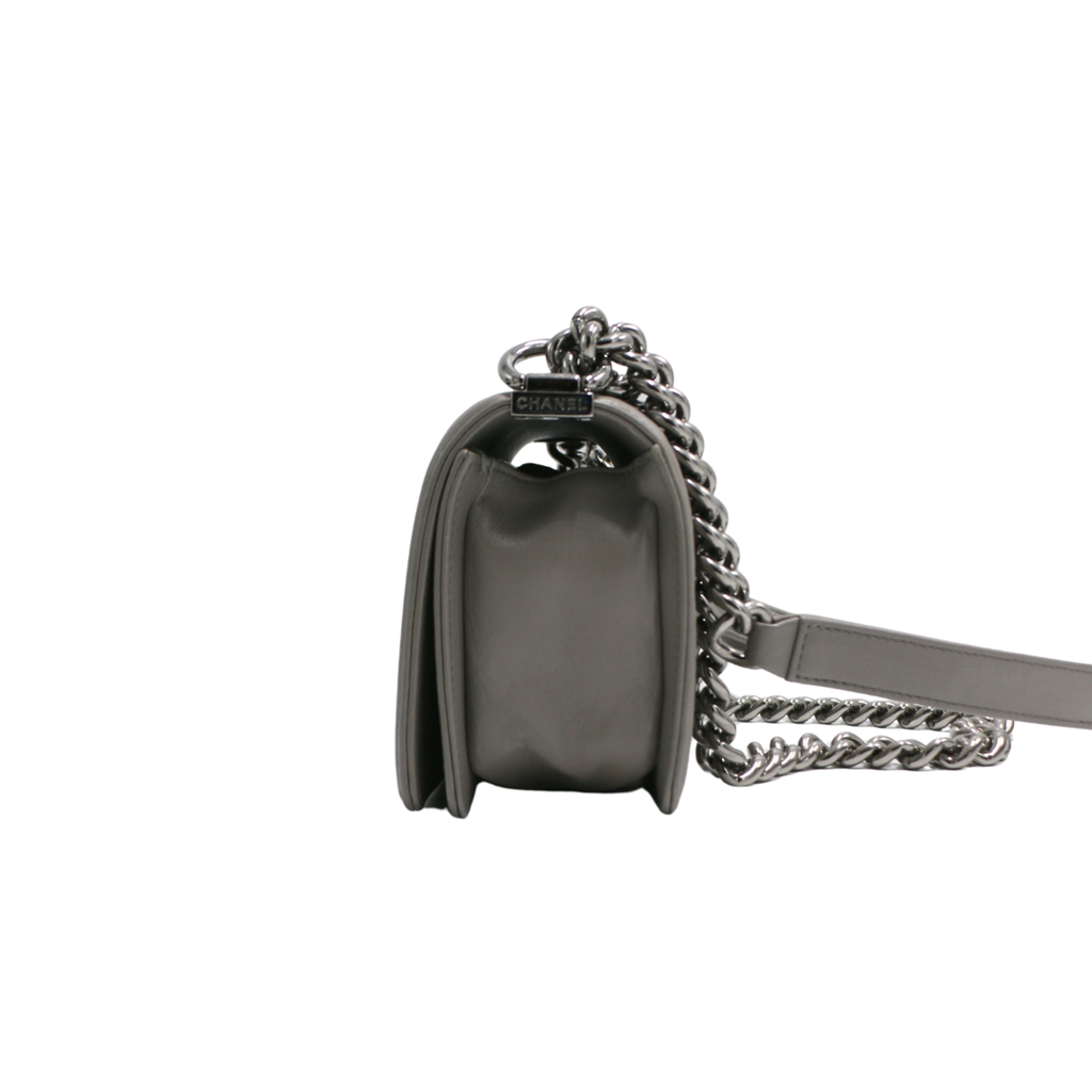 Chanel Galuchat Stingray Small Boy Flap Bag Silver