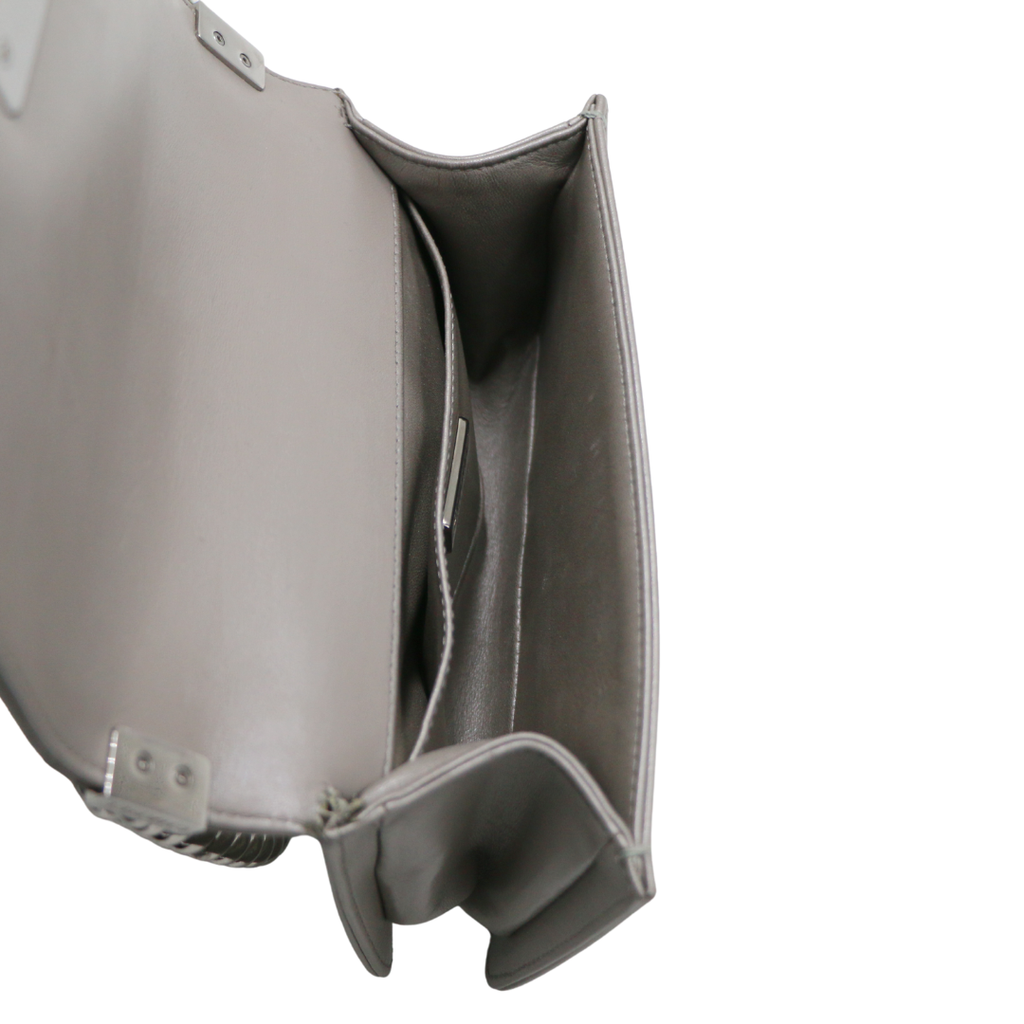 Chanel Galuchat Stingray Small Boy Flap Bag Silver