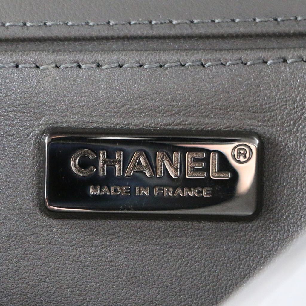 Chanel Galuchat Stingray Small Boy Flap Bag Silver