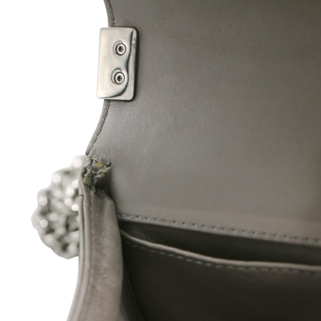 Chanel Galuchat Stingray Small Boy Flap Bag Silver