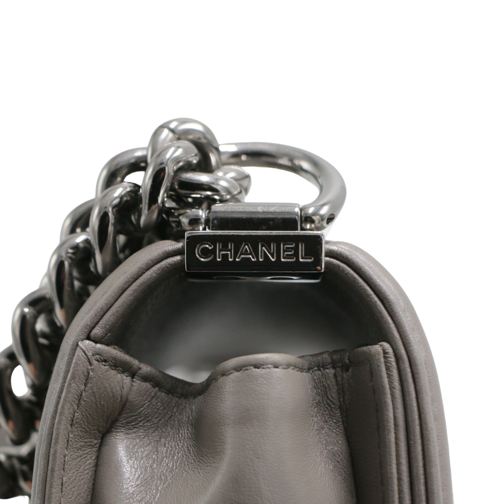 Chanel Galuchat Stingray Small Boy Flap Bag Silver