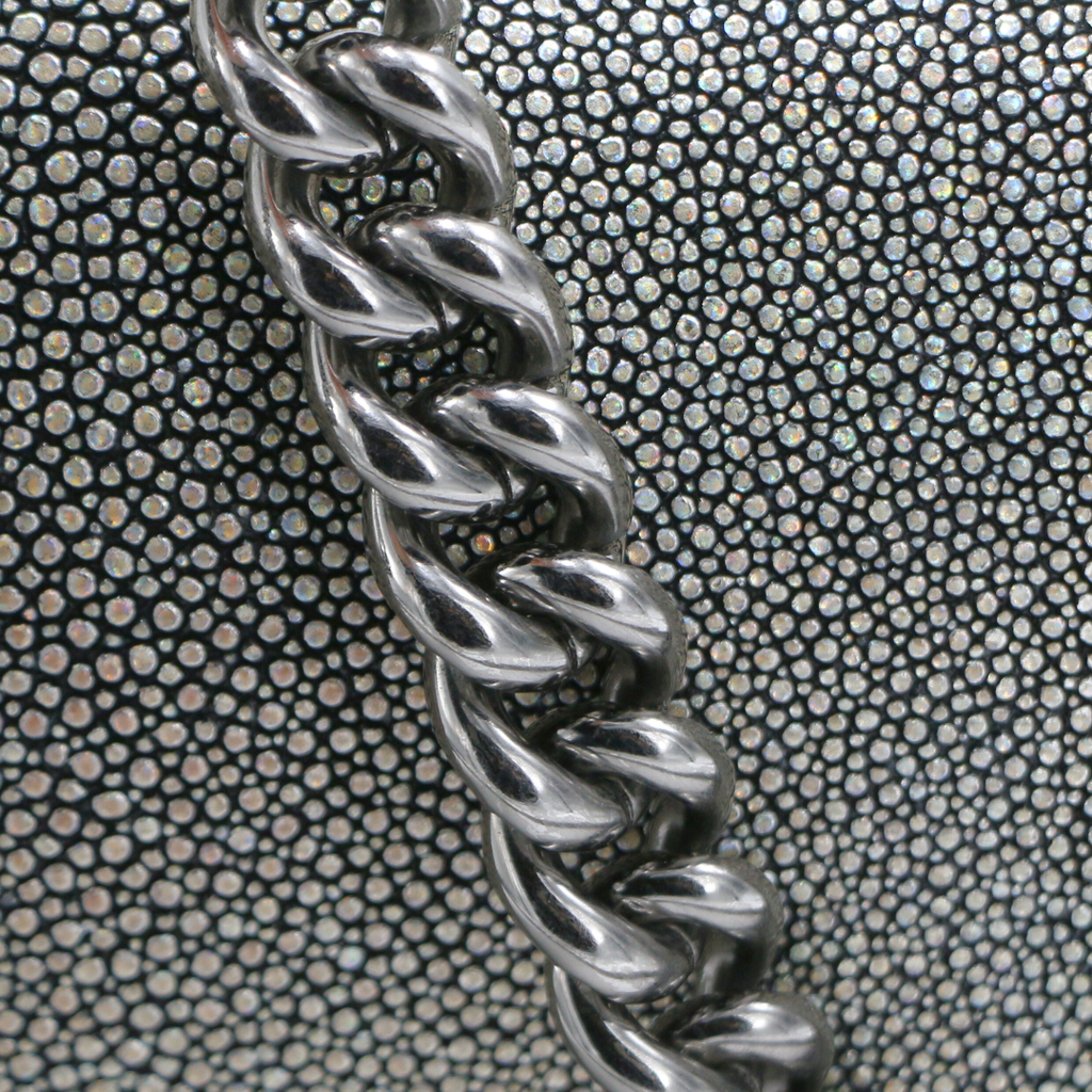 Chanel Galuchat Stingray Small Boy Flap Bag Silver