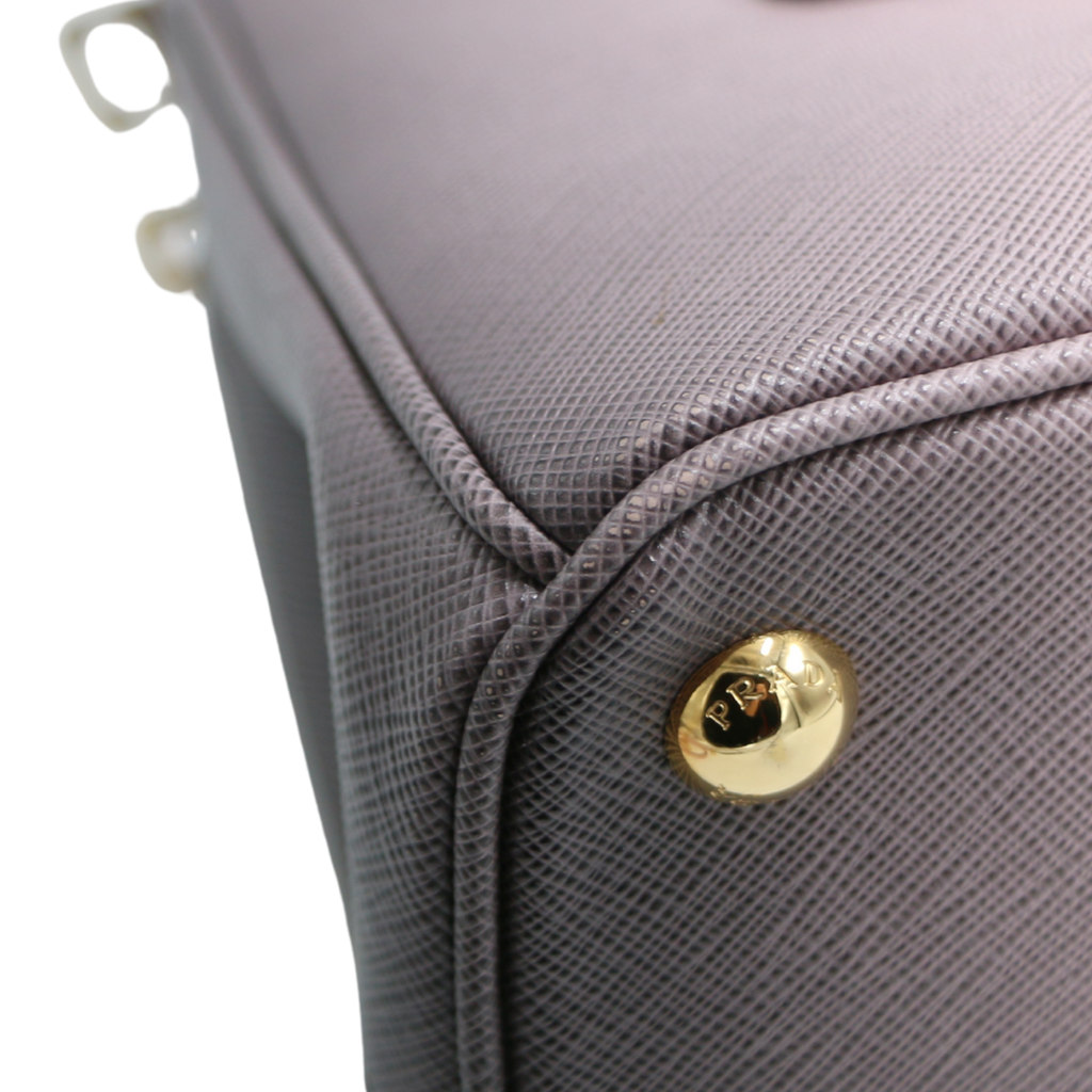 Prada Pink Ombre Saffiano Small Double Zip Galleria Tote