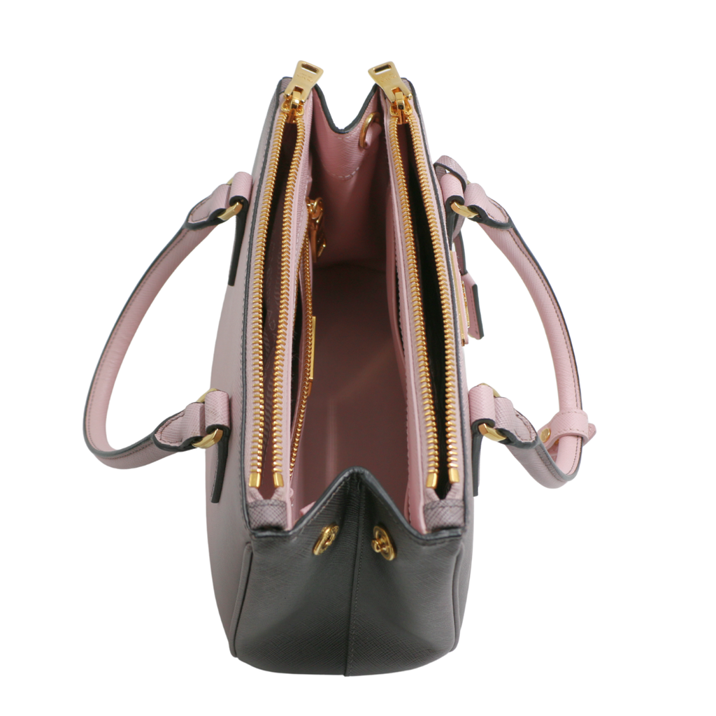 Prada Pink Ombre Saffiano Small Double Zip Galleria Tote