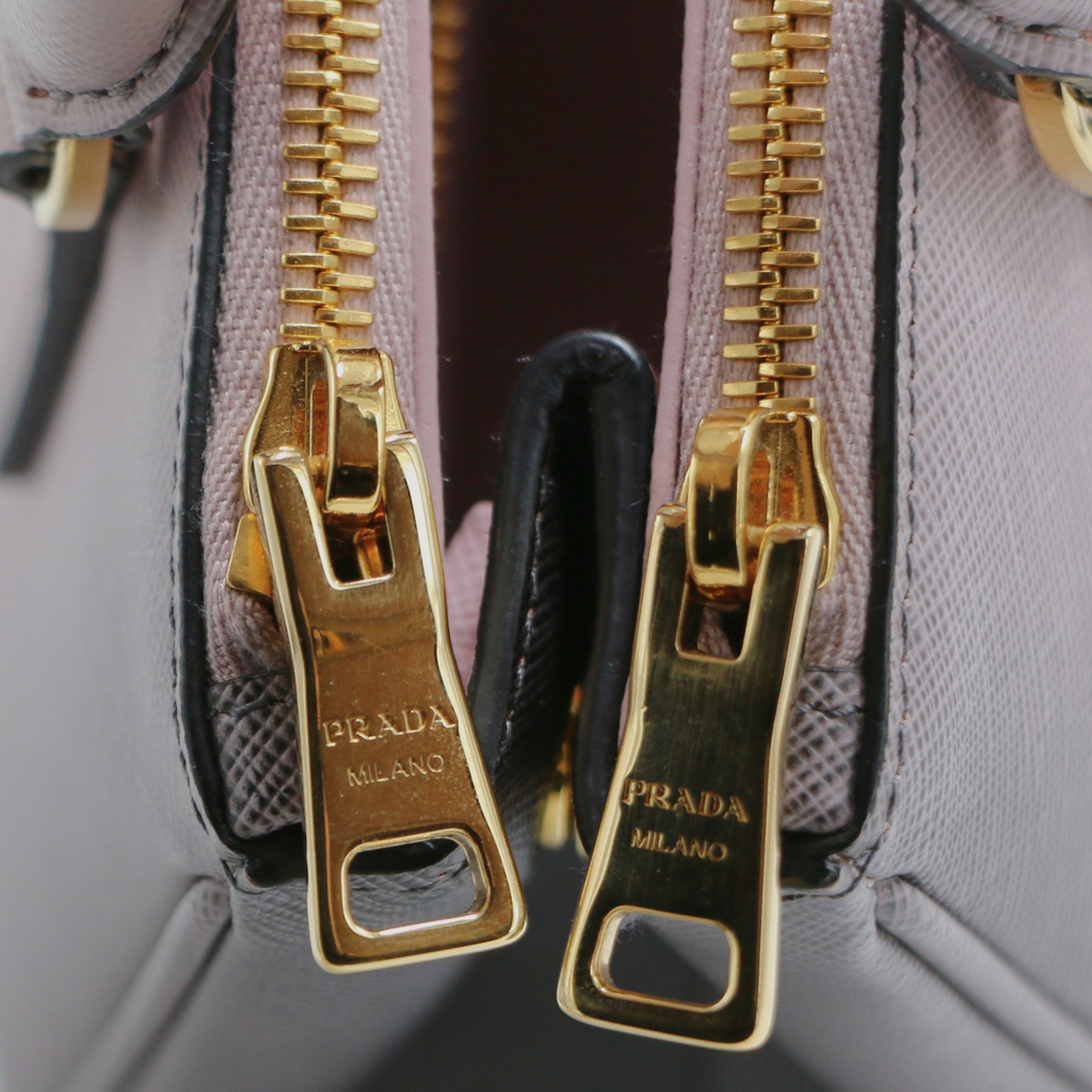 Prada Pink Ombre Saffiano Small Double Zip Galleria Tote