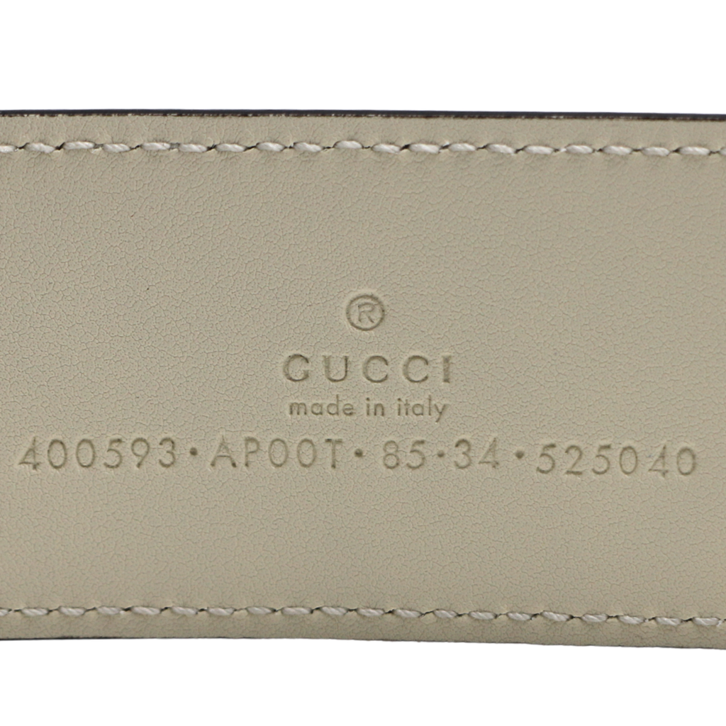 Gucci 2015 Re-Edition Wide Leather Belt White 400593 90 36