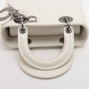 Christian Dior My Lady Dior Cannage Leather Handbag White 