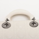 Christian Dior My Lady Dior Cannage Leather Handbag White 