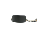 Chanel Shiny Goatskin Quilted Chanel 19 Round Clutch With Chain Black