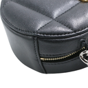 Chanel Shiny Goatskin Quilted Chanel 19 Round Clutch With Chain Black