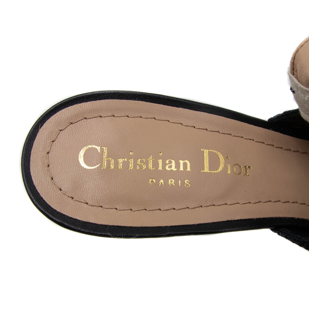 Christian Dior J'Adior Slingback Pump Black Technical Fabric High Heel Size 36 1/2