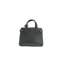 Burberry Black Leather and House Check Fabric Mini Banner Tote