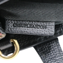 Burberry Black Leather and House Check Fabric Mini Banner Tote