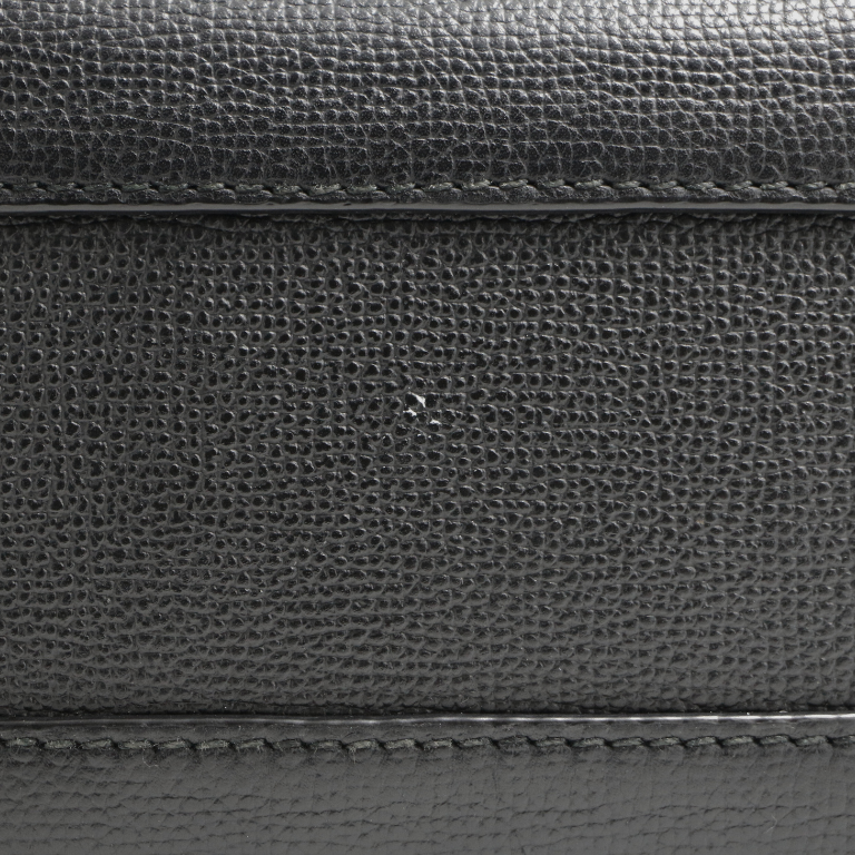 Burberry Black Leather and House Check Fabric Mini Banner Tote