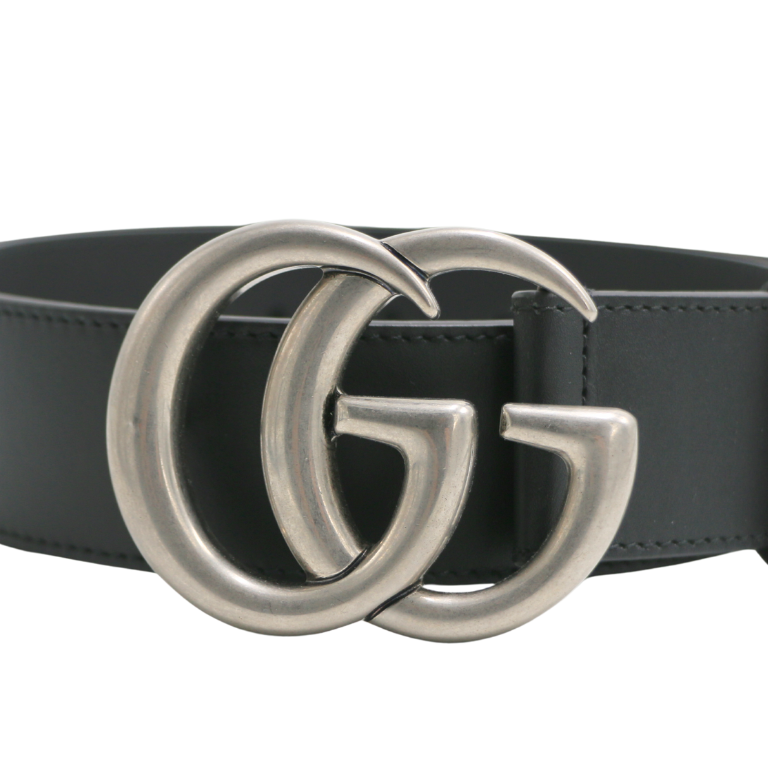 Gucci Leather Black Belt with Double G Buckle 80 32 397660