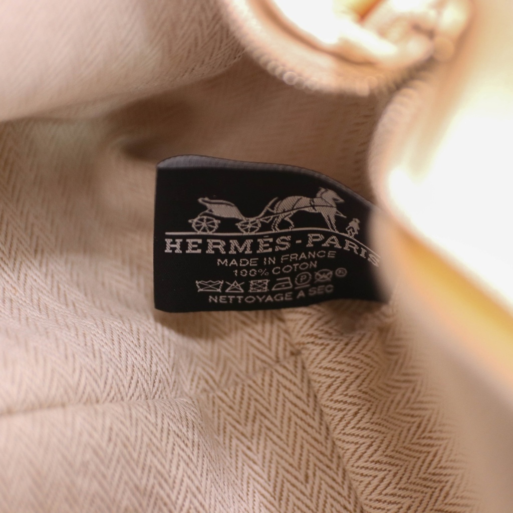 Hermes Canvas Small Bride-A-Brac Pouch Natural