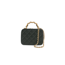 Chanel Lambskin Quilted Top Handle Small Vanity Case Black