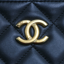 Chanel Lambskin Quilted Top Handle Small Vanity Case Black
