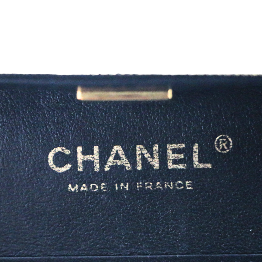 Chanel Lambskin Quilted Top Handle Small Vanity Case Black