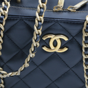 Chanel Lambskin Quilted Top Handle Small Vanity Case Black