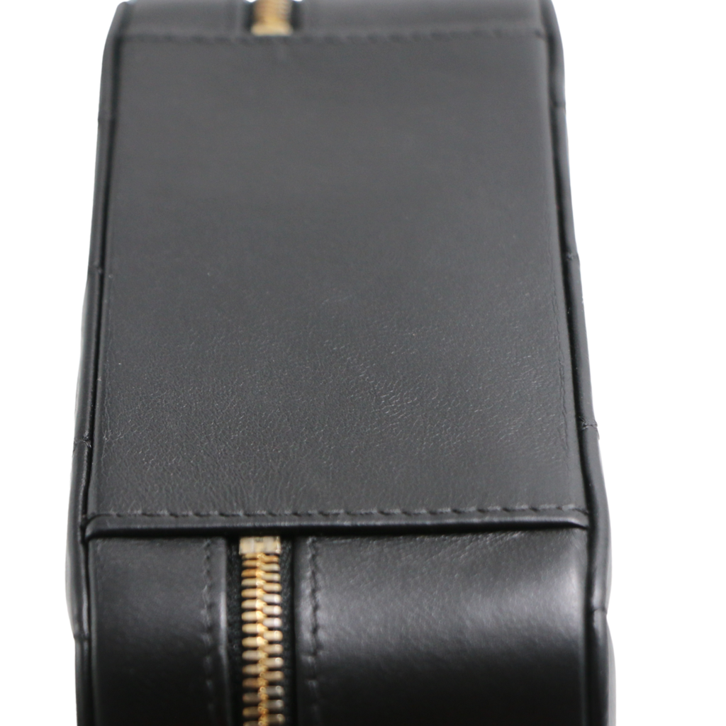 Chanel Lambskin Quilted Top Handle Small Vanity Case Black