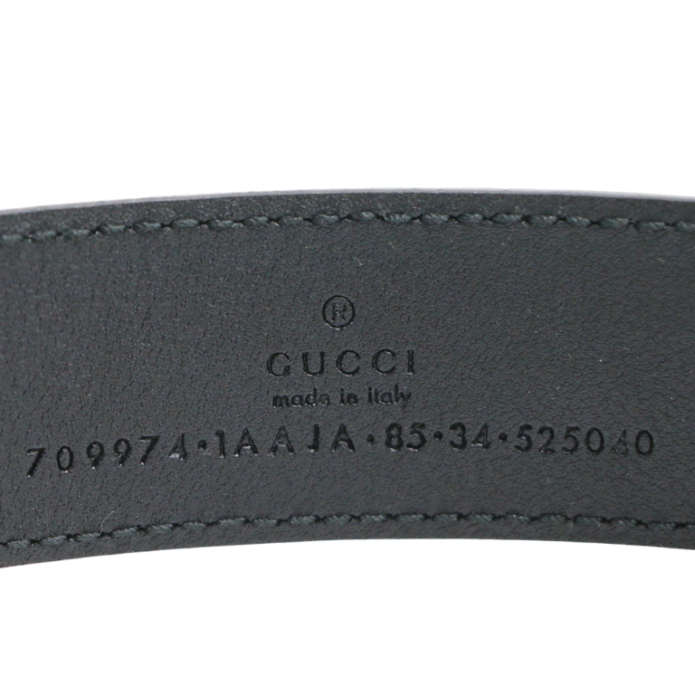 Gucci GG Leather Belt Black 709974 85 34
