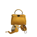 Fendi Vitello Granato Camoscio Selleria Mini Peekaboo Iconic Satchel