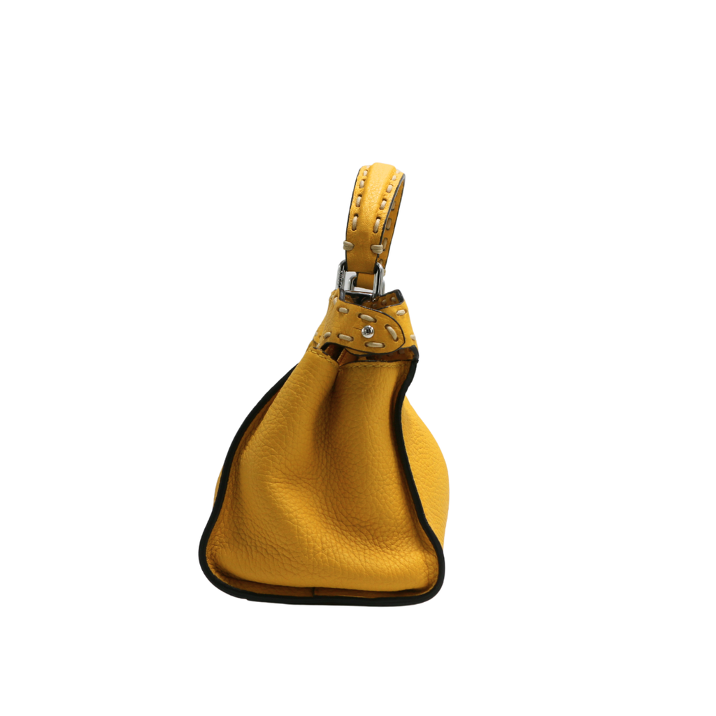 Fendi Vitello Granato Camoscio Selleria Mini Peekaboo Iconic Satchel