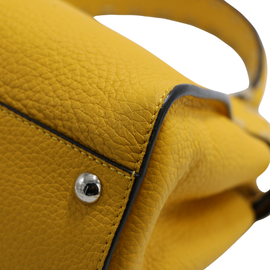 Fendi Vitello Granato Camoscio Selleria Mini Peekaboo Iconic Satchel