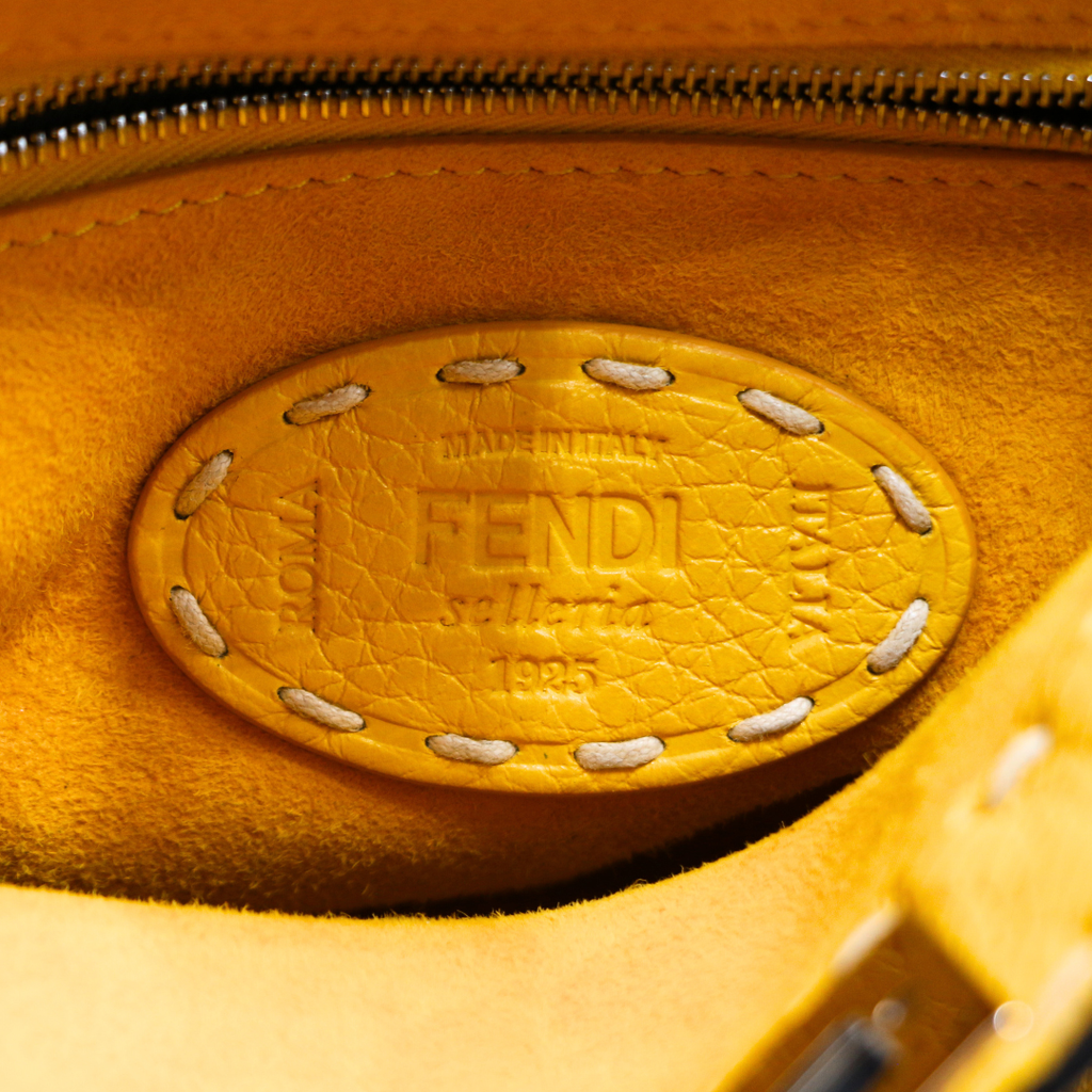 Fendi Vitello Granato Camoscio Selleria Mini Peekaboo Iconic Satchel